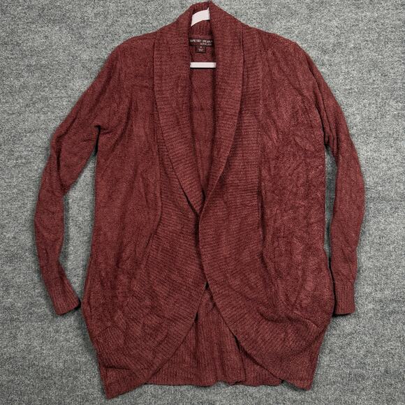 Barefoot Dreams Medium CozyChic Lite Knit Cardigan Burnt Orange Nylon Blend - Picture 1 of 9